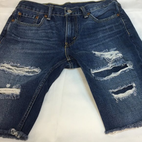 Levi's 511 Shorts W30 Blue Cut Off Distressed Denim New-Mint - Red Tab Levi's - Picture 2 of 12